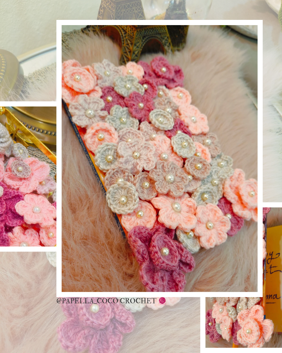 Mini Crochet Flowers with Pearl - pattern