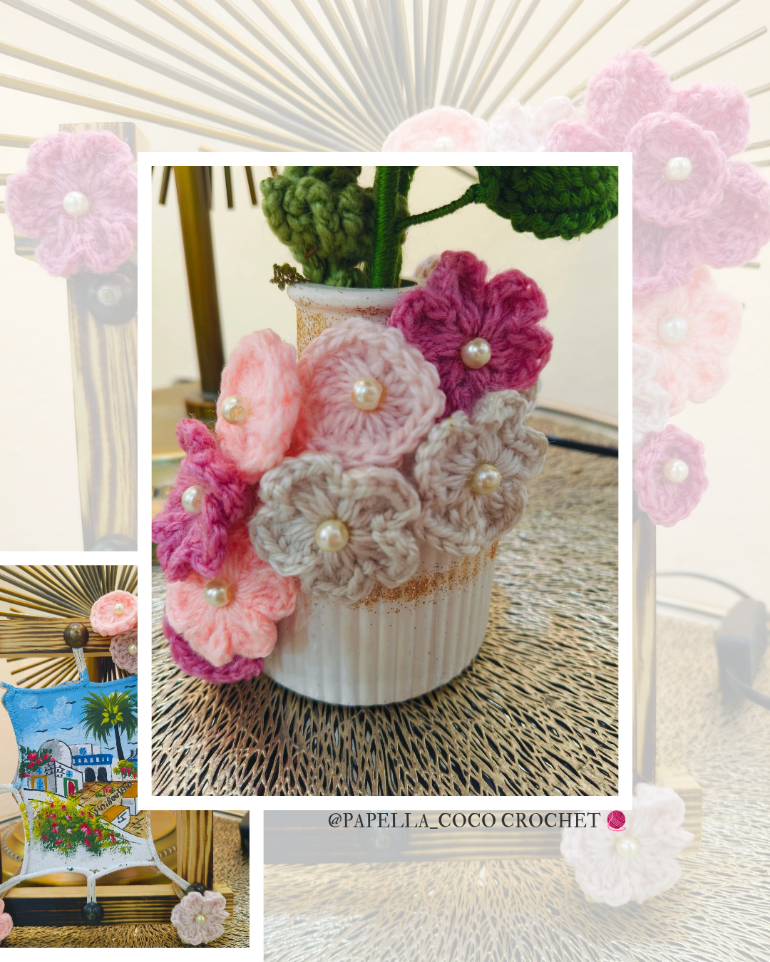 Mini Crochet Flowers with Pearl - pattern