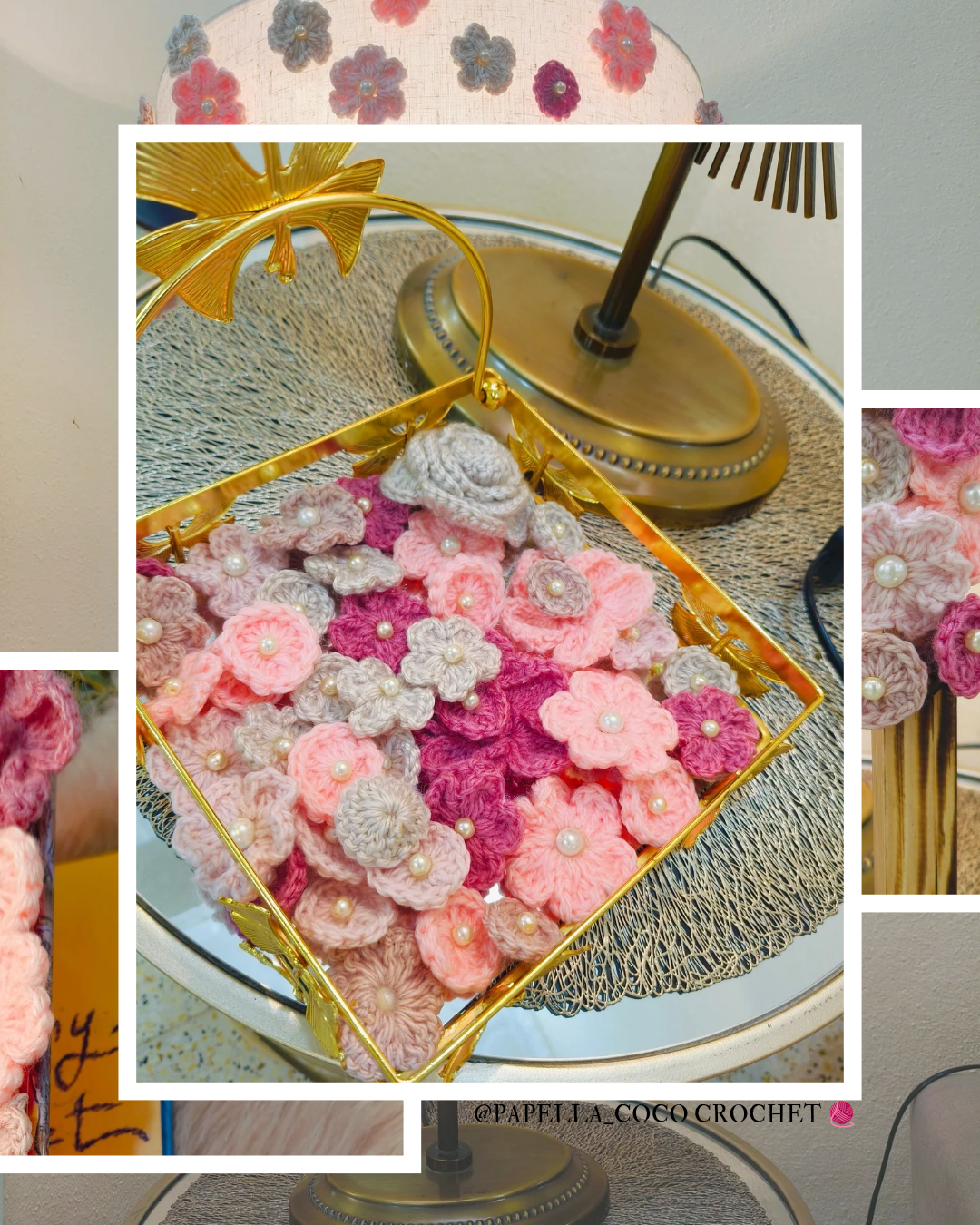 Mini Crochet Flowers with Pearl - pattern